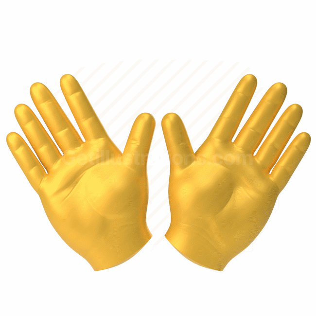 emoticon, emoji, sticker, gesture, hands, yellow